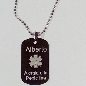 Placa Identificación de Aluminio Negro